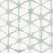 A section of wallpaper with a geometric pattern featuring a series of interconnected hexagons in a beige and blue color palette - Morph Wallpaper – Gossamer | Straight Match by Yard