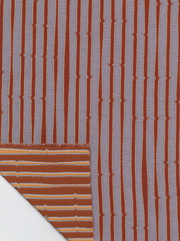 Rust Snag Stripe Fabric – Reversible, 53" Width