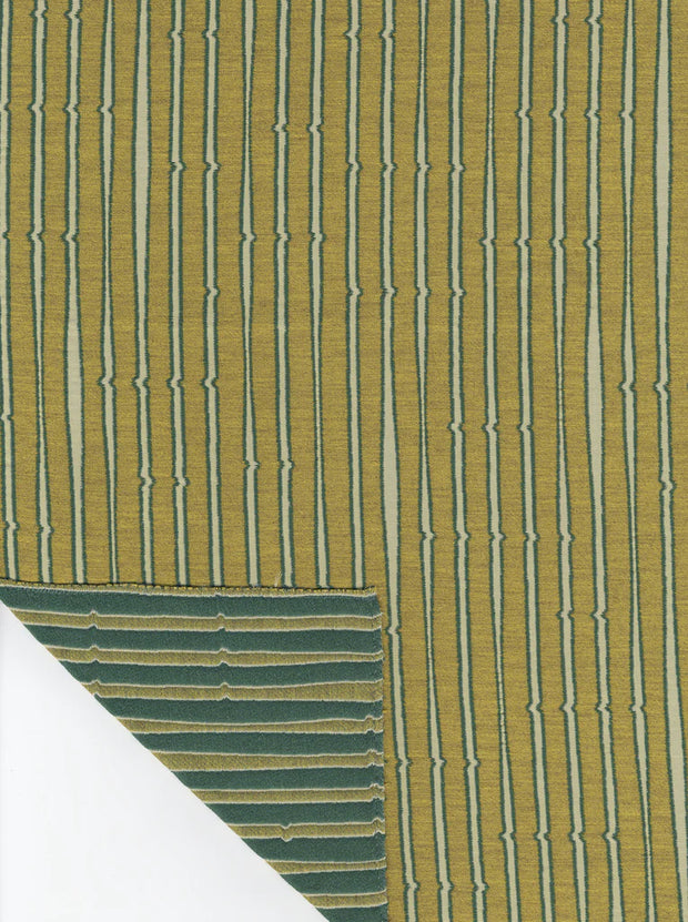 Green Snag Stripe Fabric – Reversible, 53" Width