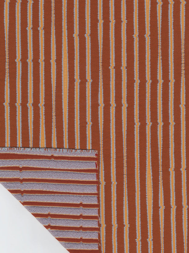Rust Snag Stripe Fabric – Reversible, 53" Width