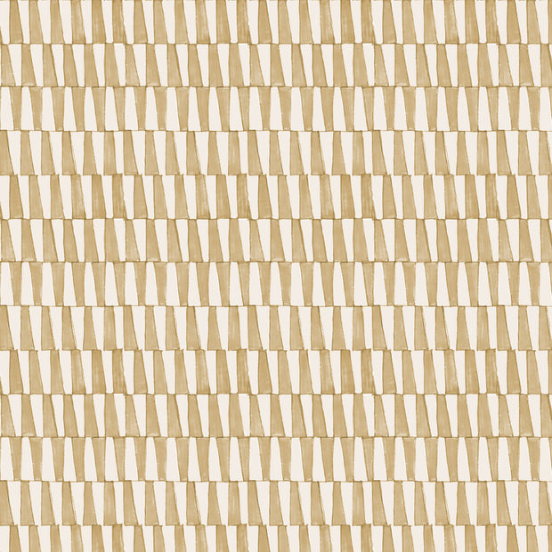 A close-up image of a beige wallpaper with a geometric pattern of dots - Golden Wallpaper – Tane Collection | Modern Designer Wallcovering