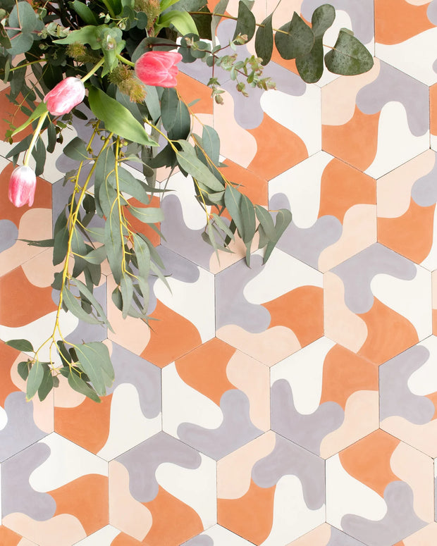 White & Terra Cotta - Tile