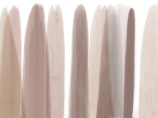 A series of abstract-style wallpaper swatches in beige, brown, gray, and white. Sands Wallpaper – Flood Mural | Custom Type II PVC Free