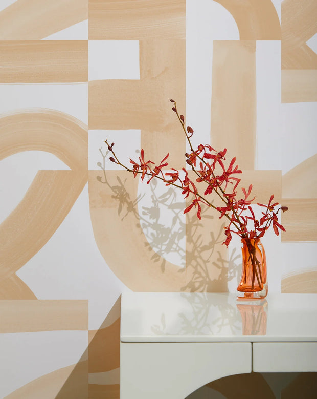 Salt Pink on White Wallpaper – Brute | Half-Drop 10 Yard Roll