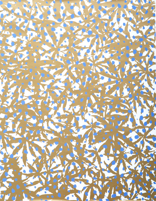 Gold on Cream with Ceanothus Wallpaper – Wild Thing | 27" Trimmed Roll, Half Drop Match