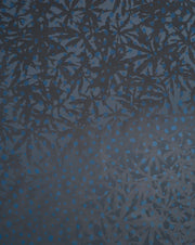 Gunmetal on Charcoal with Opal – Wild Thing Wallpaper | Luxurious Metallic Half-Drop Design