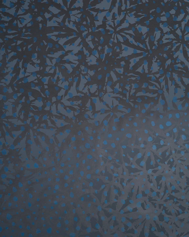 Gunmetal on Charcoal with Opal – Wild Thing Wallpaper | Luxurious Metallic Half-Drop Design