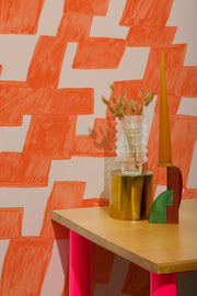 Tomato Wallpaper - Classic Windows Design, Sold by 10 Yard Roll