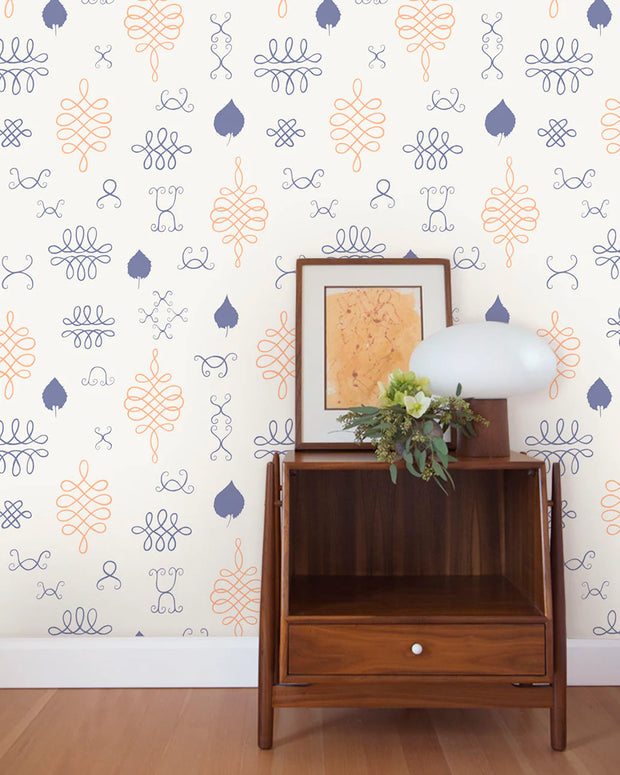 Gloaming Neon Orange and Han Purple On Cream - WP