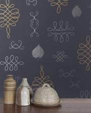 Silver and Gold On Charcoal - WP