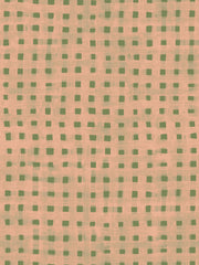 A section of wallpaper with a geometric pattern of tulips in shades of pink and green - Tulips Wallpaper - Elegant Crosswise Design, Sold by 10 Yard Roll