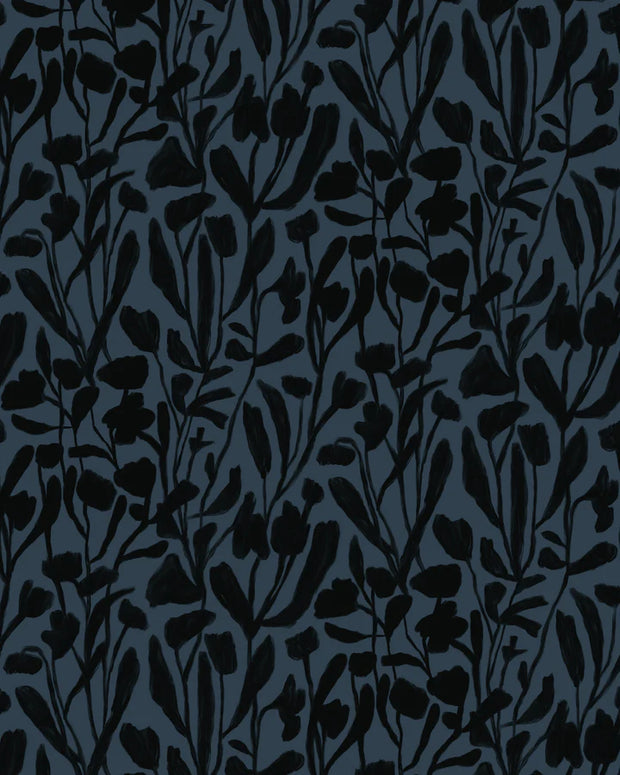 Night Late Spring Wallpaper – Bold Botanical Floral, 10 Yard Roll