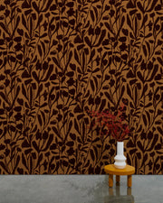 Sunset Late Spring Wallpaper – Warm Floral Design, 10 Yard Roll