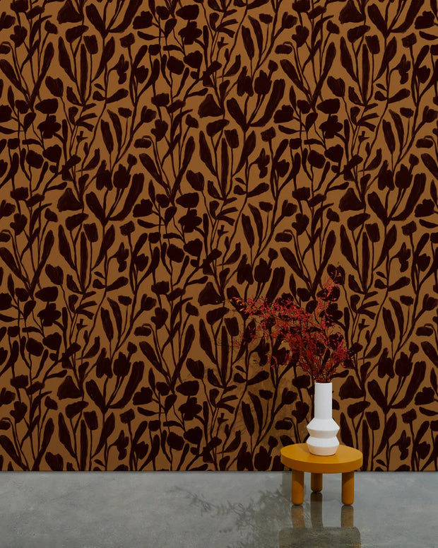 Sunset Late Spring Wallpaper – Warm Floral Design, 10 Yard Roll