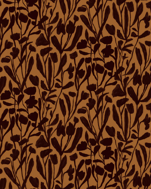 Sunset Late Spring Wallpaper – Warm Floral Design, 10 Yard Roll