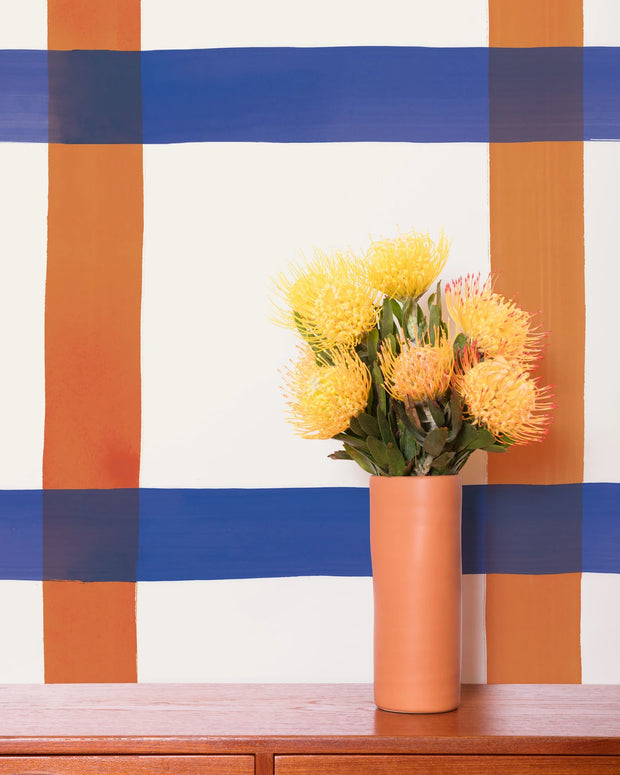 Terra Cotta and Yves Blue on White - WP