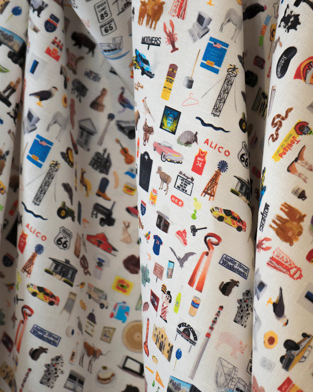One Colorway Fabric – Too Much Texas Stuff Collection, Belgian Cotton Linen