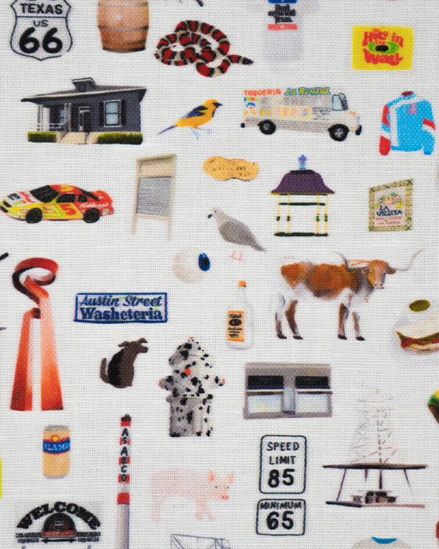 One Colorway Fabric – Too Much Texas Stuff Collection, Belgian Cotton Linen