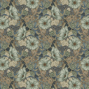 Seafoam Wild Posy Fabric – 100% Linen, 54" Wide, 27" Repeat