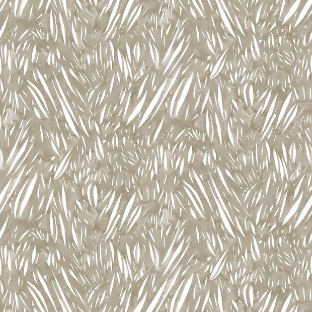 Pattern of white leaves on a beige background