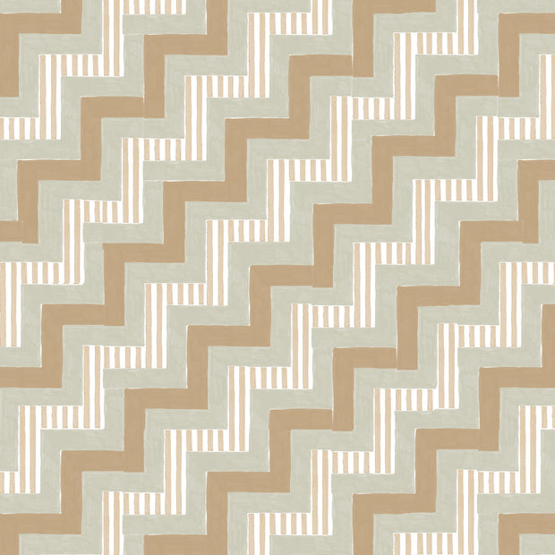 Claypot Ziggy Wallpaper – Modern Geometric Wall Covering by Yard