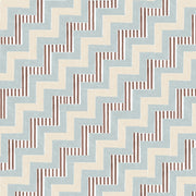 A wallpaper with a geometric zigzag pattern in beige, blue, brown, and cream colors - Sky Ziggy Wallpaper – Modern Geometric Wall Covering by Yard