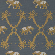 Gunmetal/Gold Elephant Palm Fabric – Linen Cotton, 140cm, 18"x18"