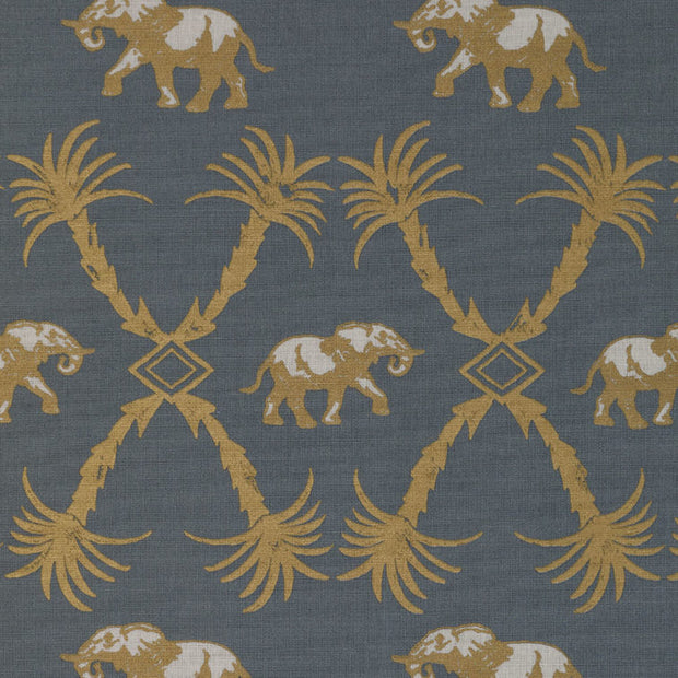 Gunmetal/Gold Elephant Palm Fabric – Linen Cotton, 140cm, 18"x18"