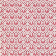 Oxblood Ikat Heart Fabric – Cotton Linen, 140cm, 2.25"x3.6" Repeat