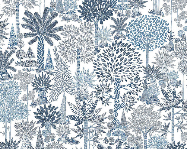 Caverhill Line Fabric in Indigo | 142cm Width, 42cm x 29cm Repeat – 100% Linen