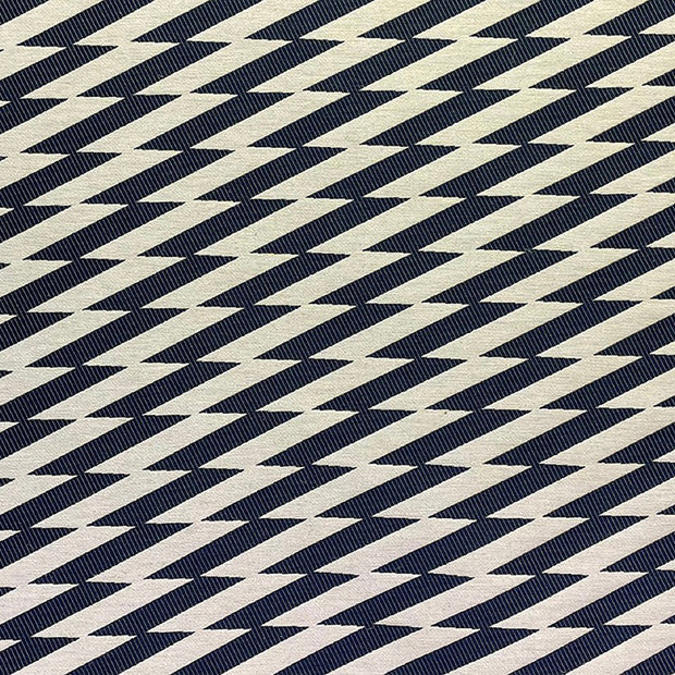 Marine Zig Zag Woven Fabric - Viscose, Cotton, Flax Blend | Supply Showroom