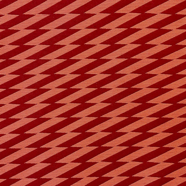 Brick Zig Zag Woven Fabric | Viscose Cotton Flax | 136cm Wide