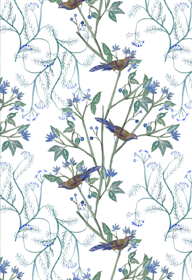 Perwinkle - Birds Fabric - Premium Quality | Supply Showroom