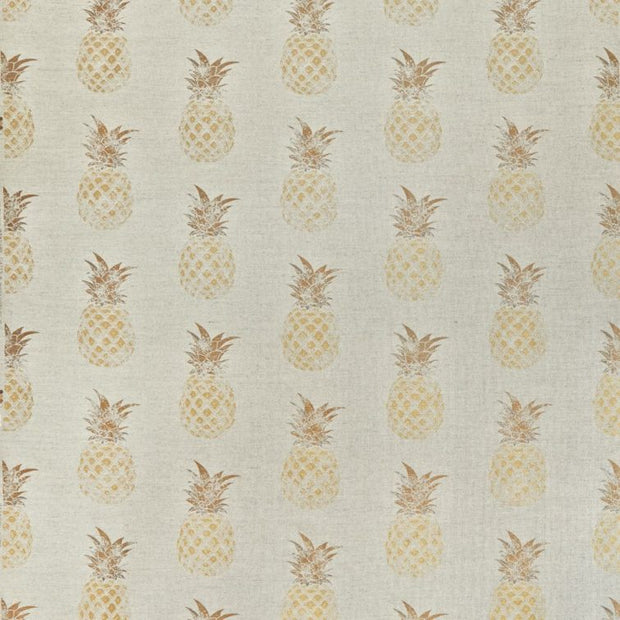 Gold on Natural - Pineapple - Linen Cotton Print Fabric | Supply Showroom
