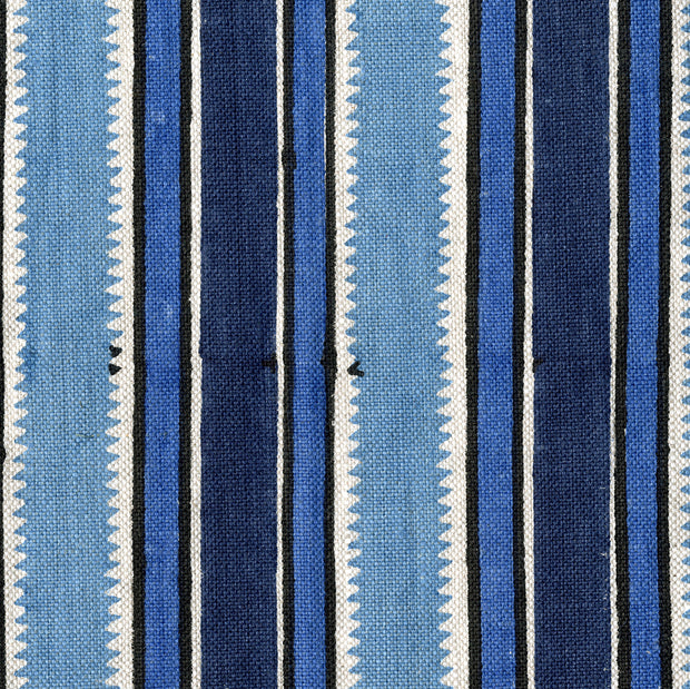 Blue Dhaaree Stripe Fabric in Indian Linen | Sold by the Yard