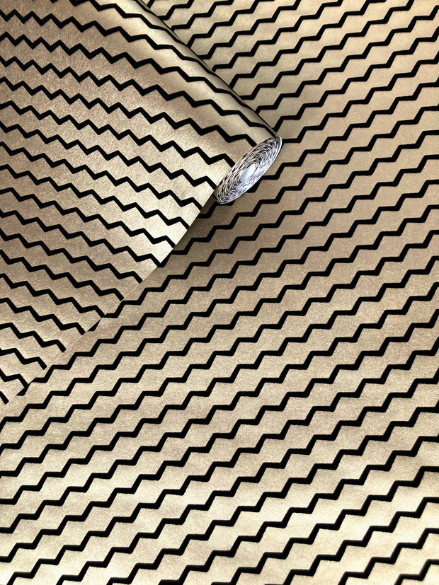 Black and Gold Lustre Flock - WP