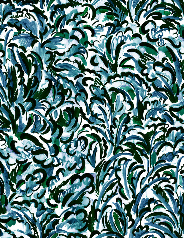 Green Mélodie Sauvage Fabric - Linen Cotton Nylon Blend - Premium Quality | Supply Showroom