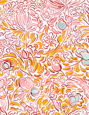 Orange - The Wild Field - Linen Cotton Nylon Blend Fabric - Premium Quality | Supply Showroom