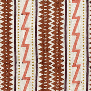 Brown & Pink Chaand Stripe Fabric in Indian Linen | By the Yard