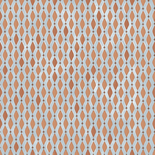 Blue & Rust Wallpaper by Diamonds | 27” Clay Coated Single Roll