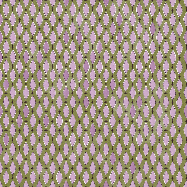 Olive & Lilac Wallpaper by Diamonds | 27” Clay Coated Single Roll