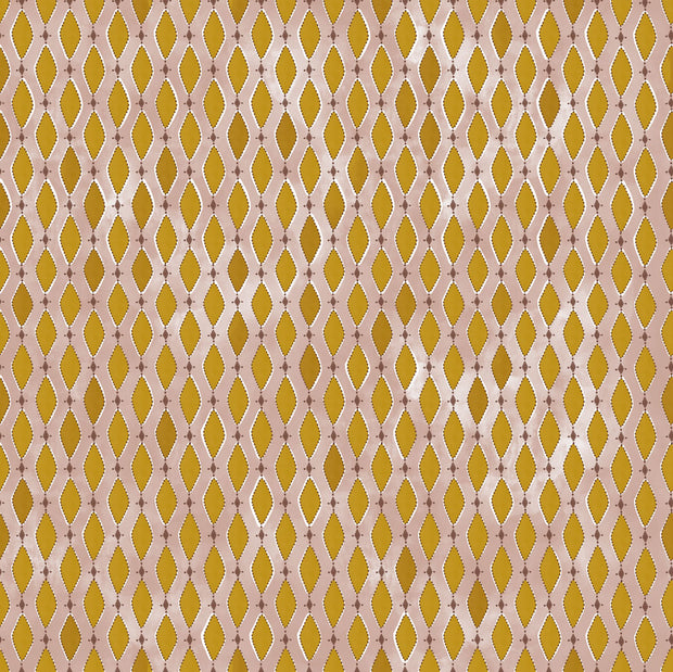 Pink & Ochre Wallpaper by Diamonds | 27” Clay Coated Single Roll