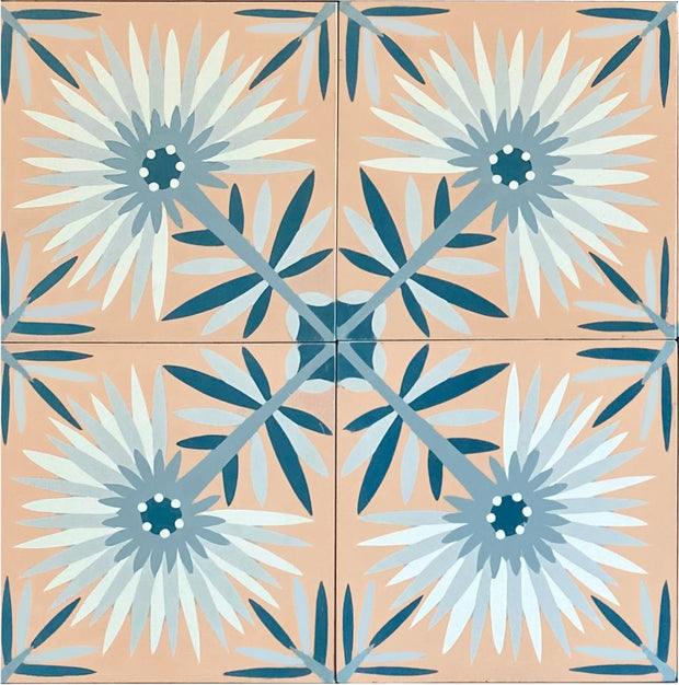 White/Gray/Peacock/Pacific Blue/Peach - Tile