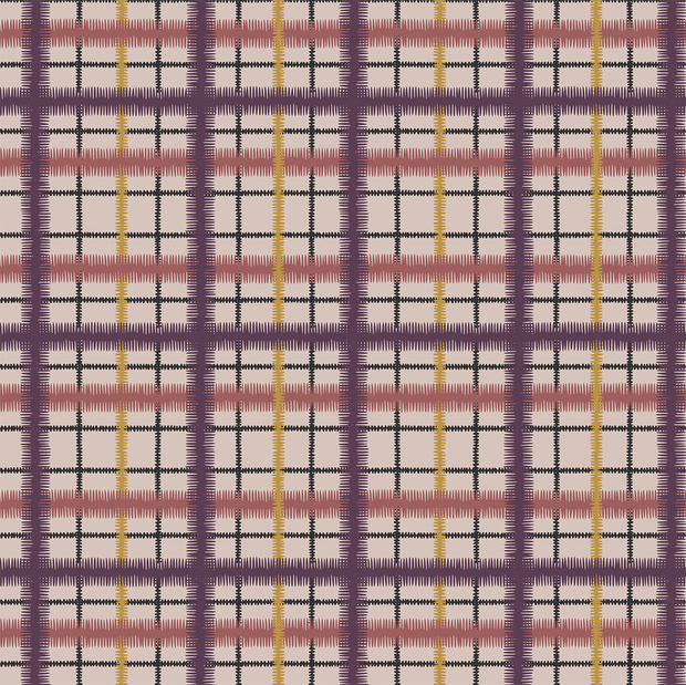 Royal - Squiggle Tartan Grand - Linen Cotton Fabric - Premium Quality | Supply Showroom