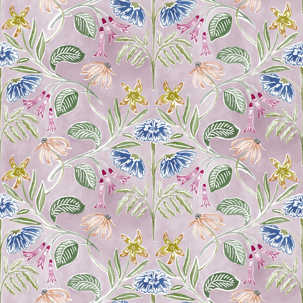 Lilac Bloom Wallpaper – Clay Coated Single Roll for Stylish Interiors