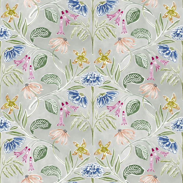 Sage Bloom Wallpaper – Clay Coated Single Roll for Modern Interior Use