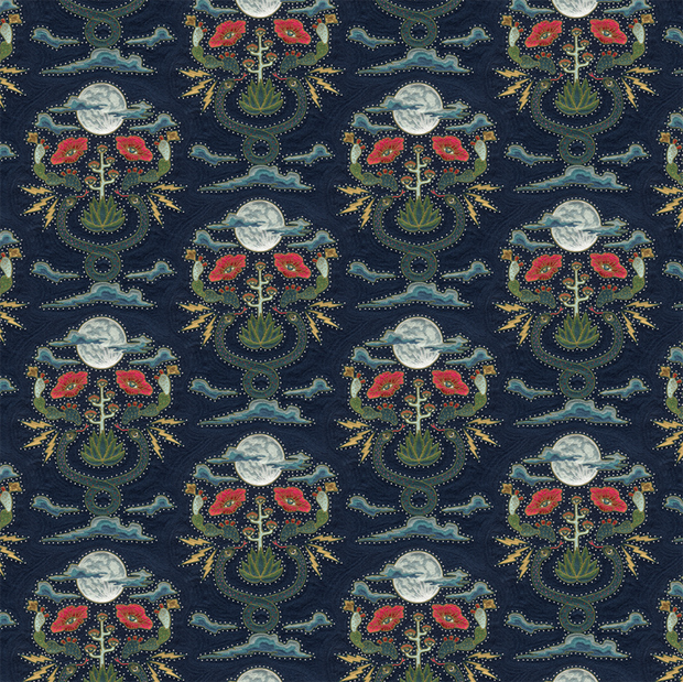 Nocturnal - Moon Snake Rhinestone - 100% Linen Fabric - Premium Quality | Supply Showroom