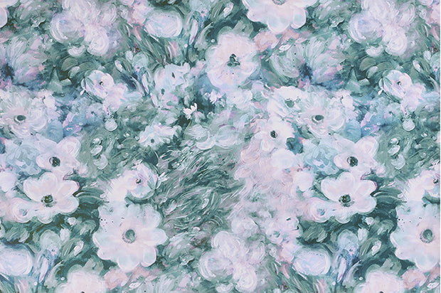 Slate Blue Friends & Anemones Wallpaper – Sold by Yard | 6–8 Week Lead