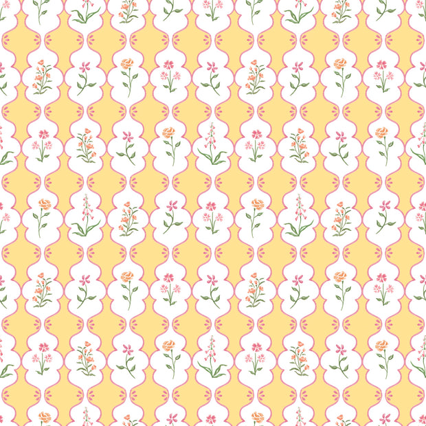 Saffron Florette Wallpaper – Elegant Clay Coated Wall Design