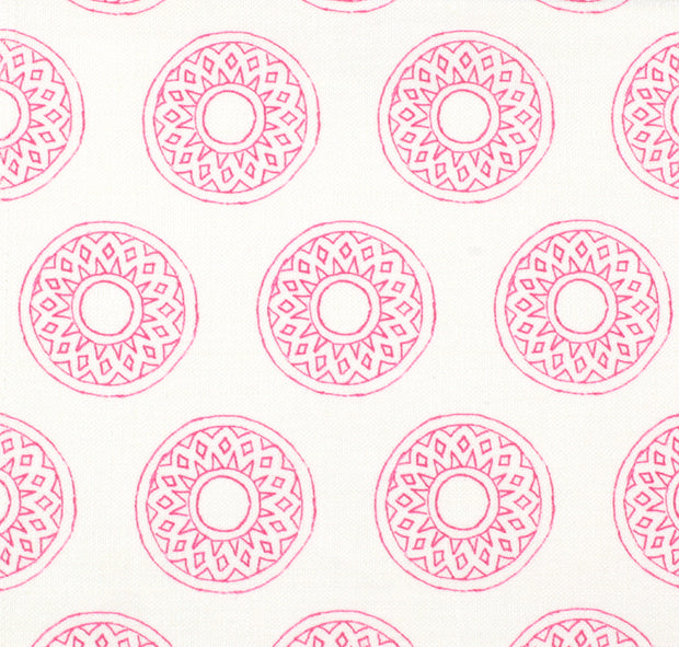 Fuchsia Small Gujarat Fabric – Natural/Oyster, 54" Wide | Supply Showroom